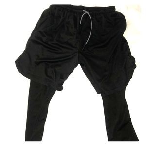 2 in 1 shorts with compression/legging 3/4 pants